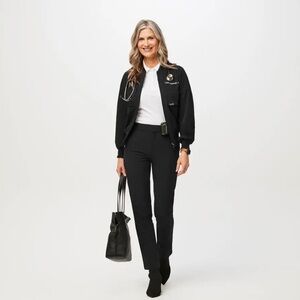 •FIGS• Figs Pro Skinny Zip Fly Trouser Pant Black Water Repellent